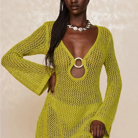 Monday Swimwear MONTEGO MINI DRESS - CHARTREUSE PETIT CROCHET - Picture 5 of 8